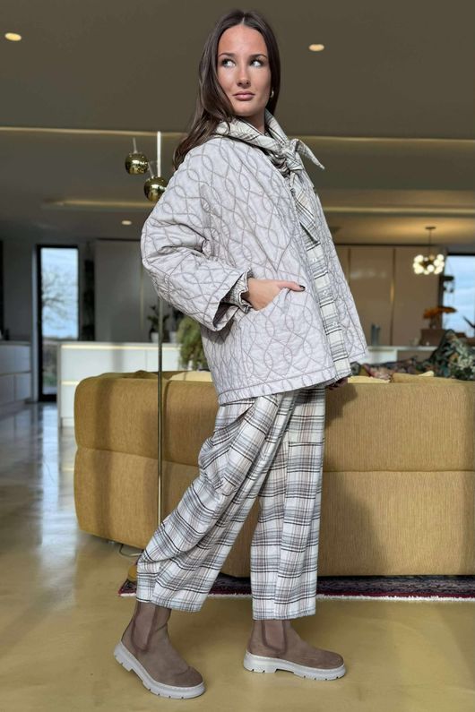 Dolman Cotton Quilted Jacket Vintage Washed Mocha